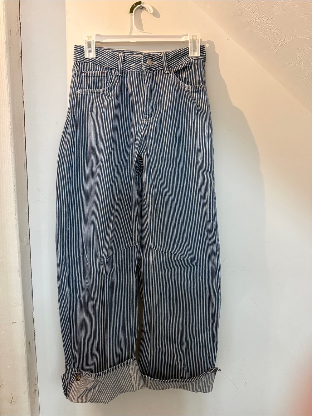 Women's Relaxed Striped Blue Jeans